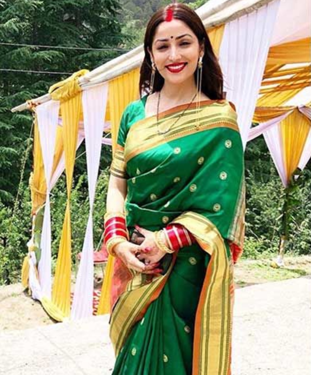Pahadan's Green Saree Look